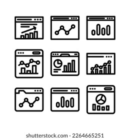 icono de infografía web o logotipo símbolo de signo aislado ilustración vectorial - iconos vectoriales de estilo negro de alta calidad
