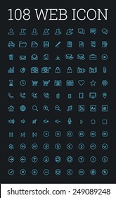 Web Infographic Icon Set On Dark Background