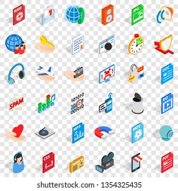 Web information icons set. isometric style of 36 web information vector icons for web for any design