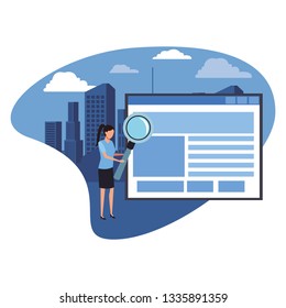 web information with woman