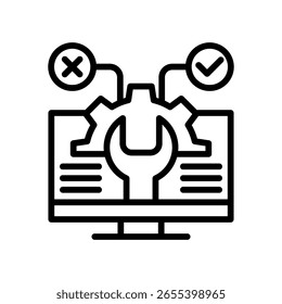 Ilustração do Vetor de Linha de Ícone de Integração com a Web