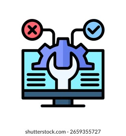 Ilustração do Vetor de Cores Lineares do Ícone de Integração com a Web