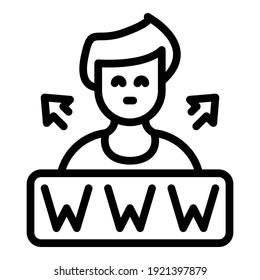 Web interaction icon. Outline web interaction vector icon for web design isolated on white background