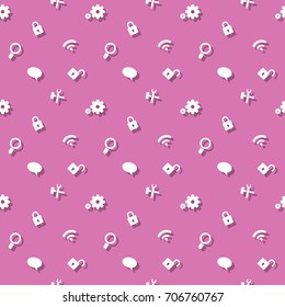 Web Interface Application Icons Seamless Pattern Background