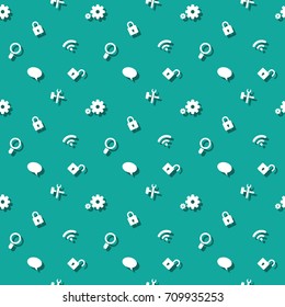 Web Interface Application Symbols Seamless Pattern Background