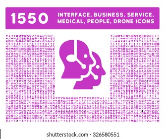 Web interface, business tools, hardware devices, people poses, medical service and awards vector icons. Style is flat symbols, violet color, rounded angles, white background.