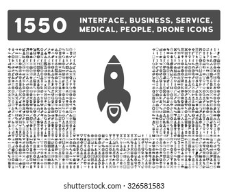 Web interface, business tools, hardware devices, people poses, medical service and awards vector icons. Style is flat symbols, gray color, rounded angles, white background.