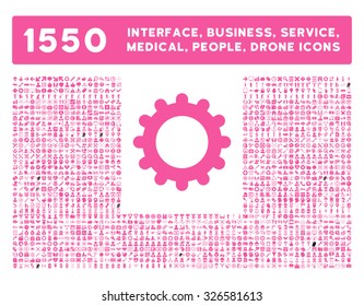 Web interface, business tools, hardware devices, people poses, medical service and awards vector icons. Style is flat symbols, pink color, rounded angles, white background.