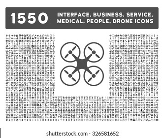 Web interface, business tools, hardware devices, people poses, medical service and awards vector icons. Style is flat symbols, gray color, rounded angles, white background.