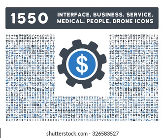 Web interface, business tools, hardware devices, people poses, medical service and awards vector icons. Style is bicolor flat symbols, smooth blue colors, rounded angles, white background.