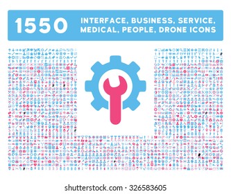 Web interface, business tools, hardware devices, people poses, medical service and awards vector icons. Style is bicolor flat symbols, pink and blue colors, rounded angles, white background.