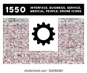 Web interface, business tools, hardware devices, people poses, medical service and awards vector icons. Style is bicolor flat symbols, intensive red and black colors, rounded angles, white background.