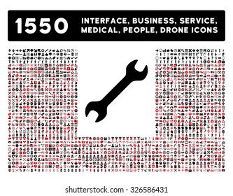 Web interface, business tools, hardware devices, people poses, medical service and awards vector icons. Style is bicolor flat symbols, intensive red and black colors, rounded angles, white background.