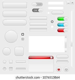 Web interface buttons. Set of 3d icons. Vector illustration