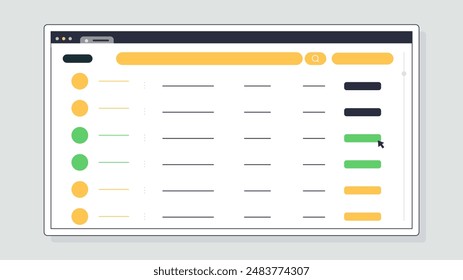 Web interface concept. Webpage design. UI and UX elements for mobile application and program. Digital technology and wireframe. Flat vector illustration isolated on grey background