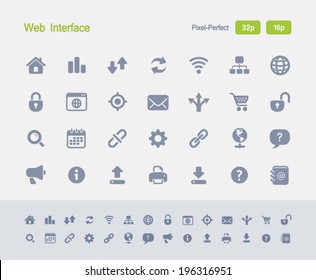 Web Interface Icons. Granite Icon Series. Simple glyph stile icons optimized for two sizes.