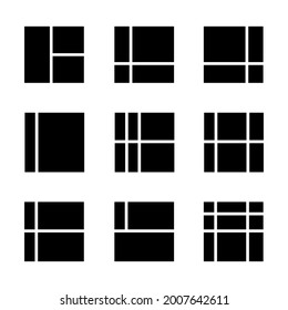 Web interface layout Black flat icon vector