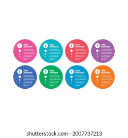 web, internet, annual report, magazine information template. business infographic template. round, eight options infographic template