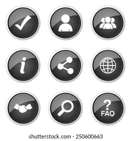 Web Internet Black Vector Button Icon Design Set 2