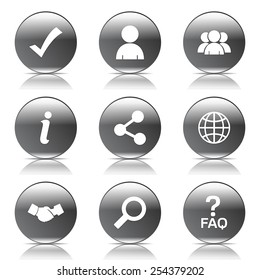 Web Internet Black Vector Button Icon Design Set 2