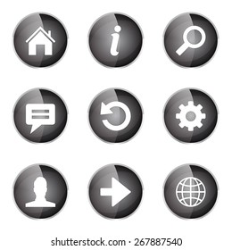 Web Internet Black Vector Button Icon Design Set