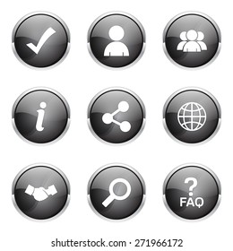 Web Internet Black Vector Button Icon Design Set 2