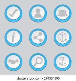 Web Internet Blue Vector Button Icon Design Set 2