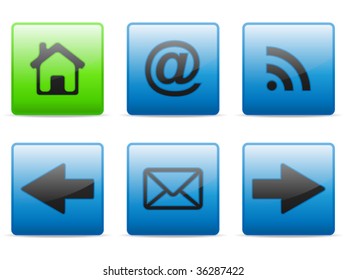 Web and internet buttons set, vector
