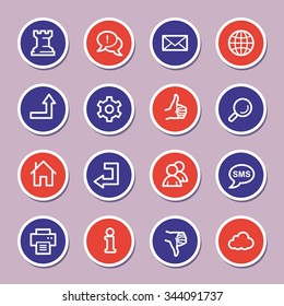 Web e Internet, cloud y medios sociales, carpeta e impresión, como y no me gusta el conjunto de iconos de vectores web