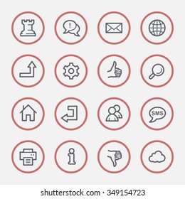 Web e Internet, cloud y medios sociales, carpeta e impresión, como y no me gusta el conjunto de iconos de vectores web