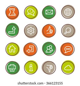 Web e Internet, cloud y medios sociales, carpeta e impresión, como y no me gusta el conjunto de iconos de vectores web