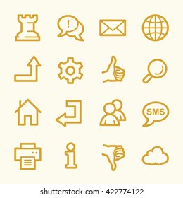 Web and internet, cloud and social media, folder and print, like and dislike web vector icons set