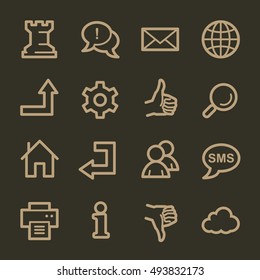 Web und Internet, Cloud und soziale Medien, Ordner und Druck, wie und anders Web-Vektorsymbole gesetzt