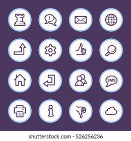 Web und Internet, Cloud und soziale Medien, Ordner und Druck, wie und anders Web-Vektorsymbole gesetzt