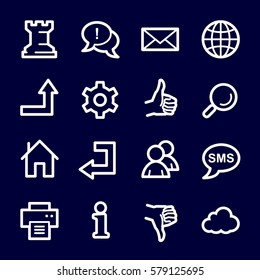 Web and internet, cloud and social media, folder and print, like and dislike web vector icons set