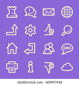 Web e Internet, cloud y medios sociales, carpeta e impresión, como y no me gusta el conjunto de iconos de vectores web