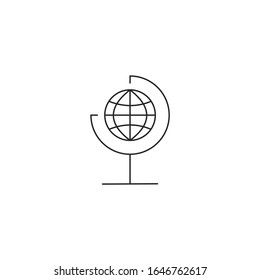 Web internet and globe Icon vector sign isolated for graphic and web design. Web internet and globe symbol template color editable on white background.