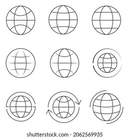 Web internet and globe  icons set. Web internet and globe   pack symbol vector elements for infographic web