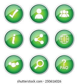Web Internet Green Vector Button Icon Design Set 2