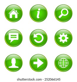 Web Internet Green Vector Button Icon Design Set