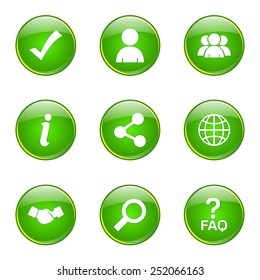 Web Internet Green Vector Button Icon Design Set 2