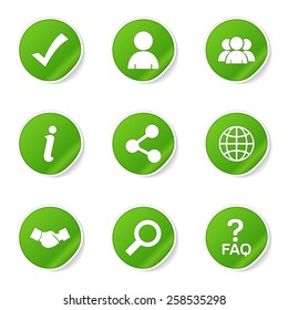 Web Internet Green Vector Button Icon Design Set 2