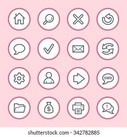 Web and internet, home and search, folder and print, arrows and recycling, web vector icons set