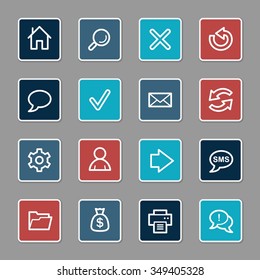 Web and internet, home and search, folder and print, arrows and recycling, web vector icons set