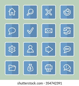 Web and internet, home and search, folder and print, arrows and recycling, web vector icons set