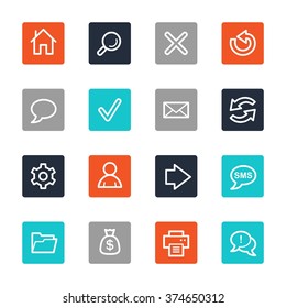 Web and internet, home and search, folder and print, arrows and recycling, web vector icons set