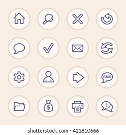 Web and internet, home and search, folder and print, arrows and recycling, web vector icons set