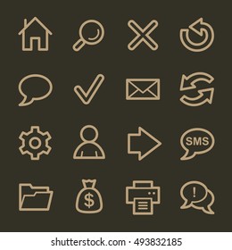 Web e Internet, home y search, folder and print, flechas y reciclaje, iconos de vectores web conjunto