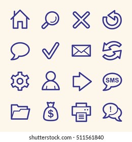Web and internet, home and search, folder and print, arrows and recycling, web vector icons set