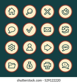 Web und Internet, Haus und Suche, Ordner und Druck, Pfeile und Recycling, Web-Vektorsymbol-Set